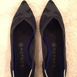 ROTHYS grey camo point flats 9.5